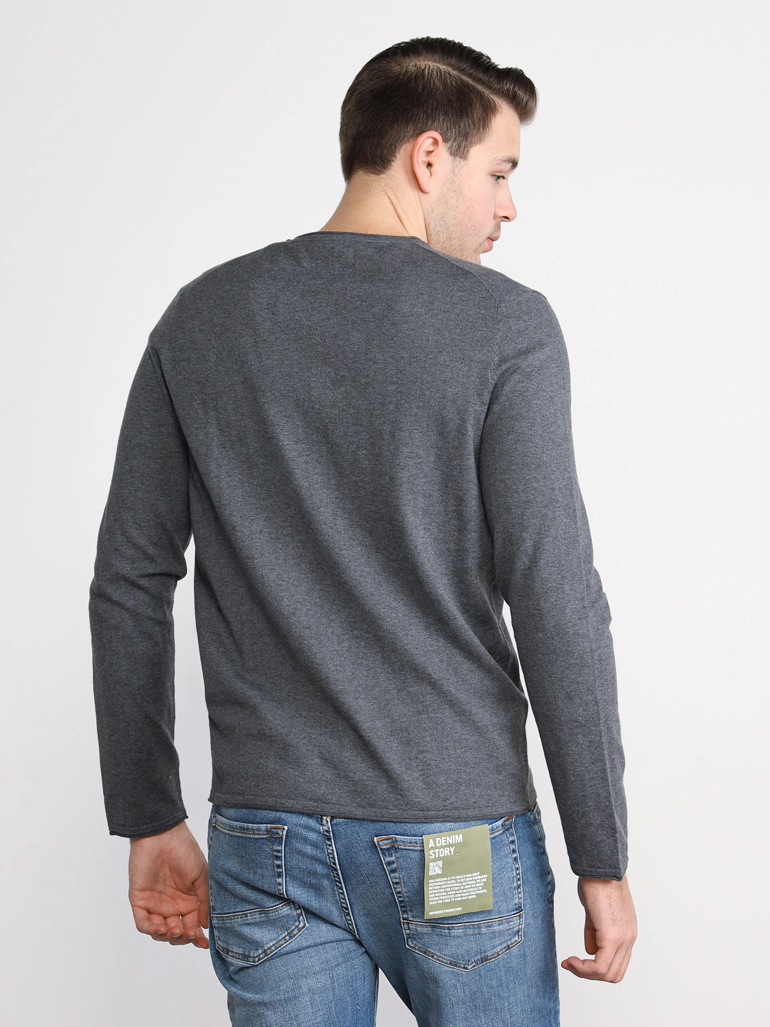 Джемпер серого цвета из смесового хлопка